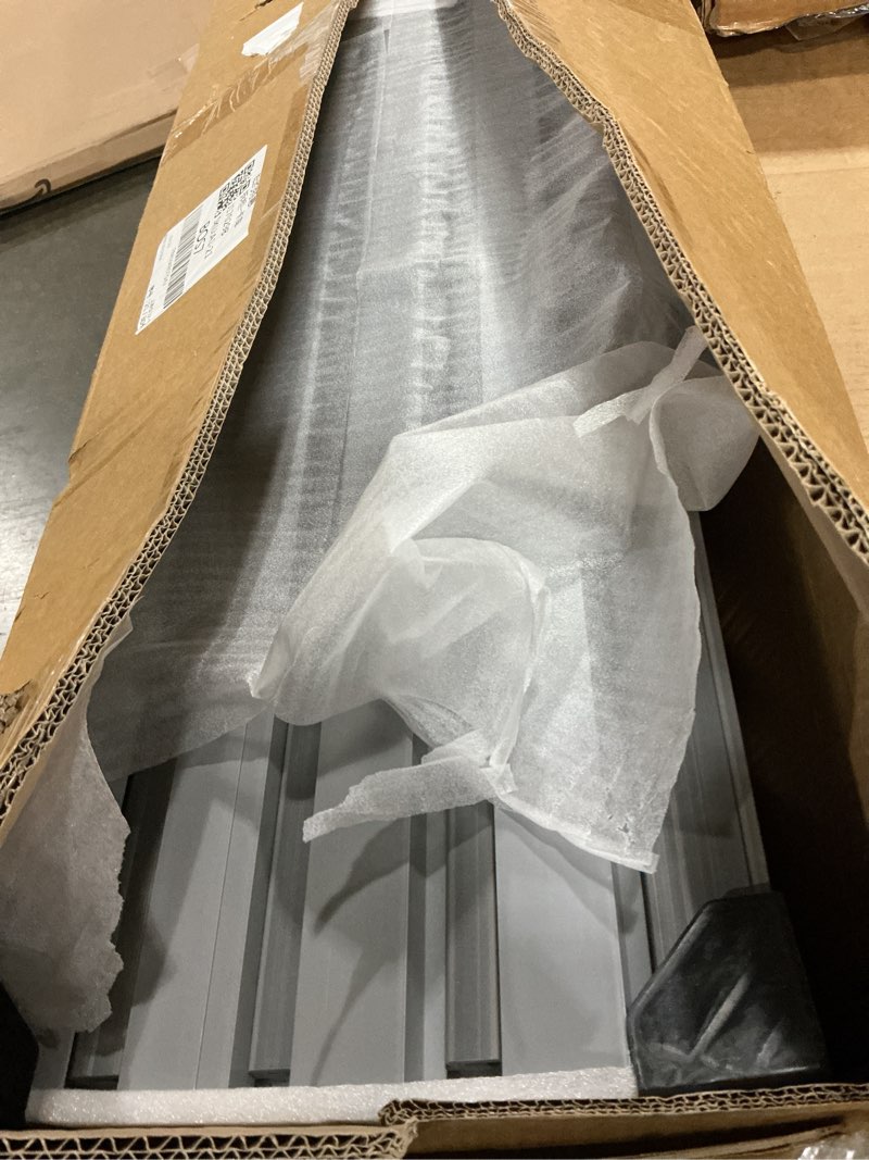 Condition photo showing New/Like New for 4 x 8 FT Slatwall Panel Garage Wall Organizer, Heavy Duty Slat Wall Paneling Sheets, Interlocking PVC Panels, Garage Slatwall for Tool Organization Mounted Storage Systems 4ft x 8ft Grey