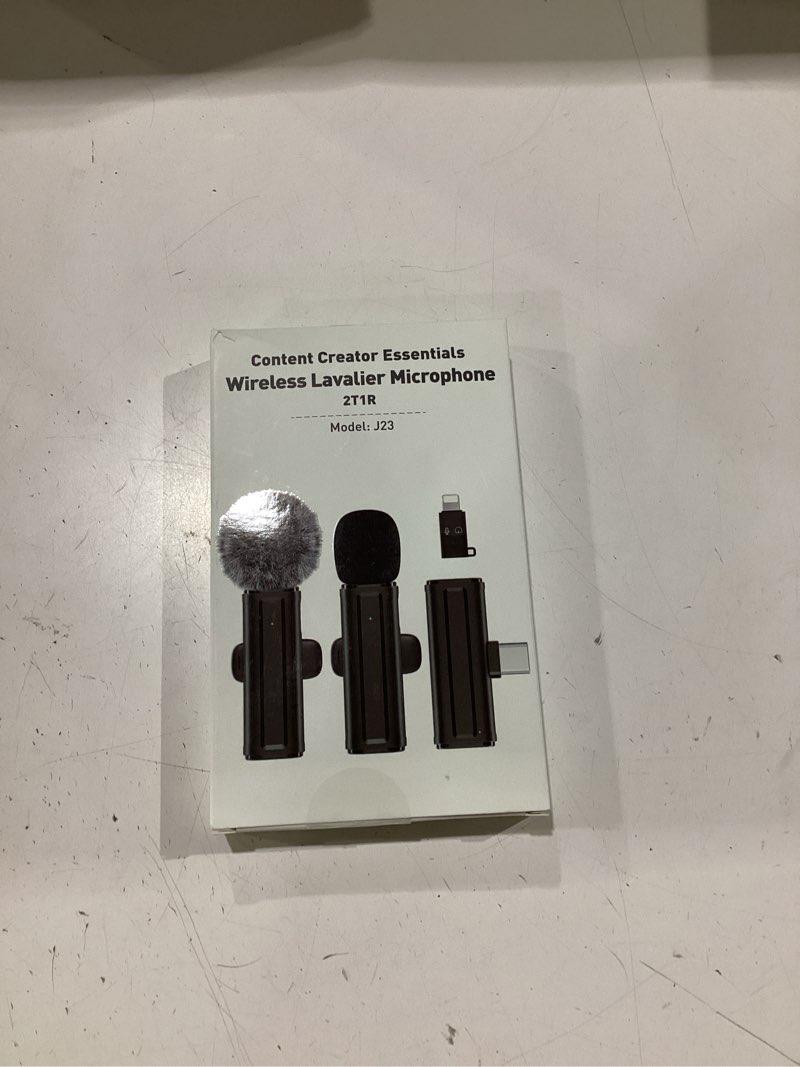 Condition photo showing Good Condition for wireless mini microphone for iphone, ipad, android, 2 pack lavalier mic with 360° rotatable clip, plug and play noise reduction usb-c mic for video recording youtube tiktok podcast content creators black