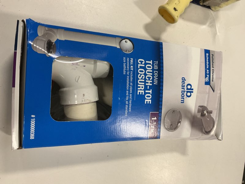 Condition photo showing Good Condition for 100+ bought last week Dearborn 1-1/2-in Polished Chrome Touch-Toe White/Polished Chrome Foot lock Drain with PVC