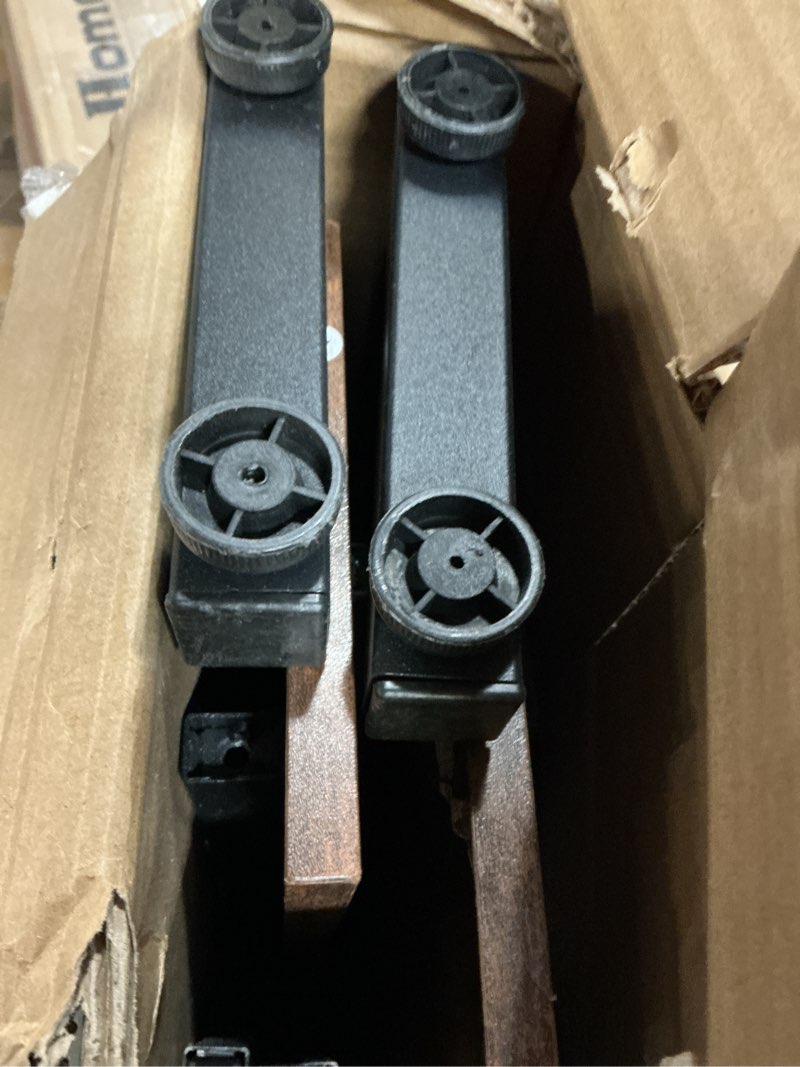 Condition photo showing As Is for GRLEAF 2 Pack Adjustable Height Narrow Console Table with Power Outlets, 78.7" Long Sofa Table with Charging Station Behind Couch Table Entryway Table for Living Room and Hallway – Rustic Brown Rustic Brown 78IN