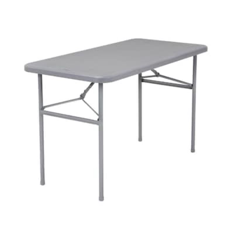 cosco 2-ft x 4-ft indoor or outdoor rectangle resin gray folding banquet table 4 -person