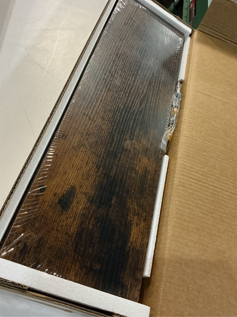Condition photo showing New/Like New for bayka floating shelves, 22.5 inches rustic wood wall shelves for bathroom?bedroom, living room, kitchen & book, hanging display decor organization shelf with 22 lbs capacity (rustic brown) b. rustic brown - americana farmhouse style 22.5inches