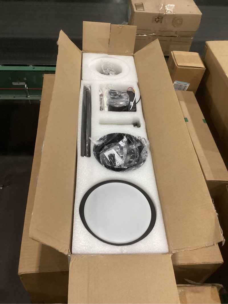 Condition photo showing Good Condition for 52" Ceiling Fans with Lights with Remote Control Ceiling Fan, 3 Wood Blades, Solid Wood Ceiling Fan Indoor Outdoor for Dining Room, Living Room, Farmhouse, etc. (Black)… Black 52-inch