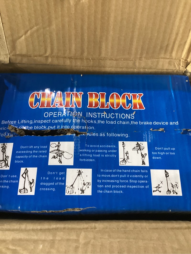 Condition photo showing New/Like New for Hand Chain Hoist, Manual Chain Fall?2 Ton 4400 lbs Capacity 10 FT Come Along, G80 Galvanized Carbon Steel?Auto Chain Leading & 360° Rotation Hook for Warehouse Building Automotive Machinery (2T-3M)