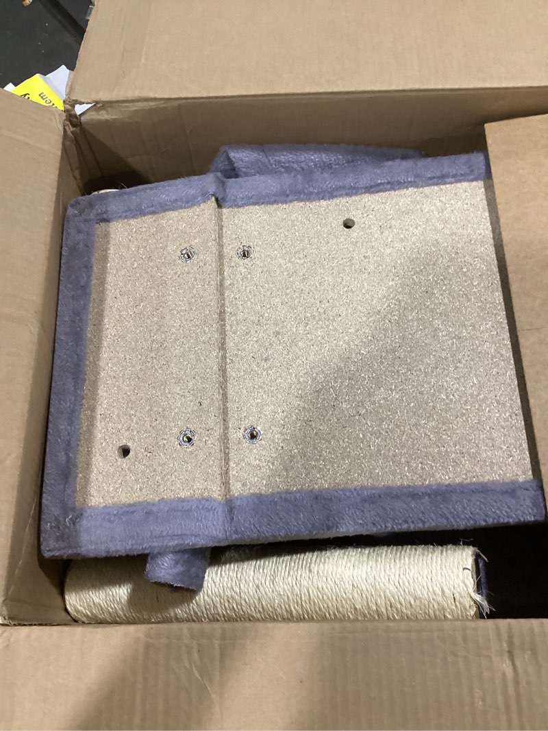 Condition photo showing As Is for YUNIQUE Cat Tree with Cat Condo and Big Hammock, Grey 39.4'' Grey