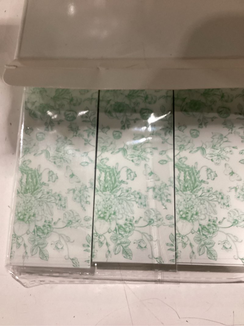 Condition photo showing Good Condition for foldtier 300 pcs sage green floral paper napkin rings wedding disposable napkin bands self adhesive sage green flower silverware wrap band for wedding birthday