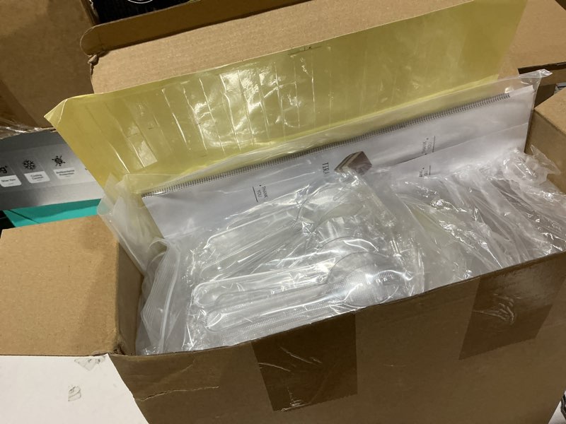 Condition photo showing New/Like New for blushtier 25 pack tiramisu containers with lids, reusable clear dessert cups with spoons and stickers, plastic parfait cups for cookie, macaron, pudding, mousse (4.65 x 2.32 x 1.97 inch,rectangle)