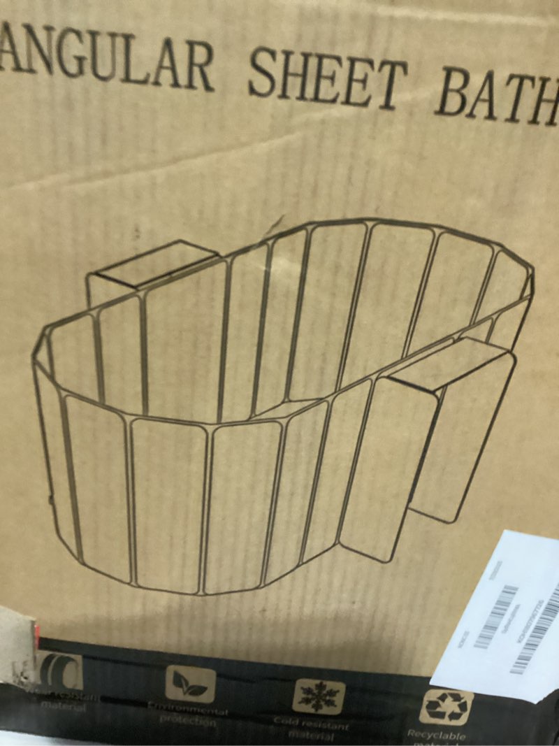 Condition photo showing As Is for Portable Bathtub for Adult 47" Large Collapsible Cold Plunge Bathtub Foldable No Installation Ice Bath Tub for Shower Stall, Bathroom Hot SPA Soaking Standing Tub Blue With storage rack OD 47''Lx42.5''Wx19.7''H,ID 47''Lx24.4''Wx19.7''H