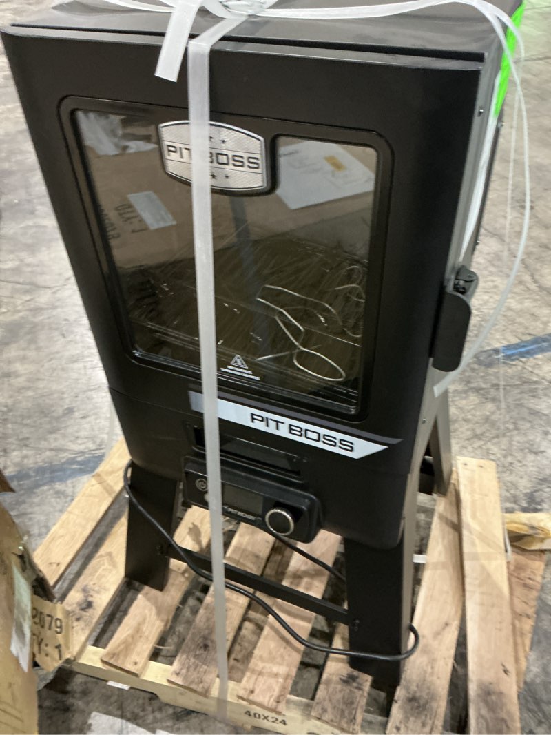 Condition photo showing As Is for pit boss dx series vertical 30in series 880-sq. in black smart electric smoker