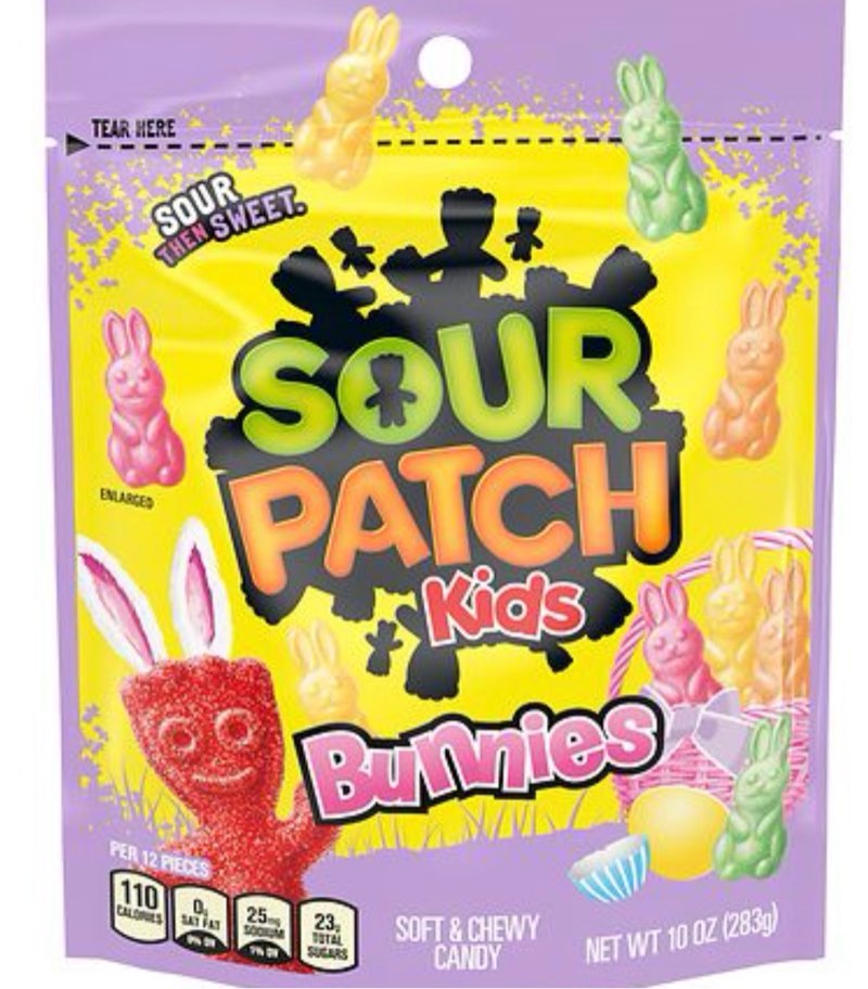  ((BB /NOV/22/2025))Sour Patch Kids' Easter Bunnies Soft & Chewy Candy - 10oz(12 Pack)