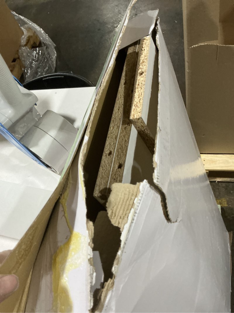 Condition photo showing As Is for ClosetMaid Wood closet corner shelf White Solid Shelving Wood Closet System