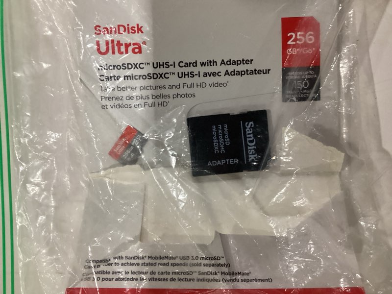 Condition photo showing As Is for SanDisk 256GB Extreme microSDXC UHS-I Memory Card with Adapter - Up to 160MB/s, C10, U3, V30, 4K, A2, Micro SD - SDSQXA1-256G-GN6MA Card Only 256GB
