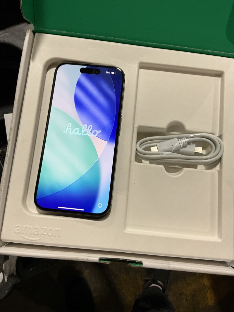 Condition photo showing Good Condition for apple iphone 15 pro, 128gb, black titanium - unlocked (renewed) 128gb black titanium unlocked renewed