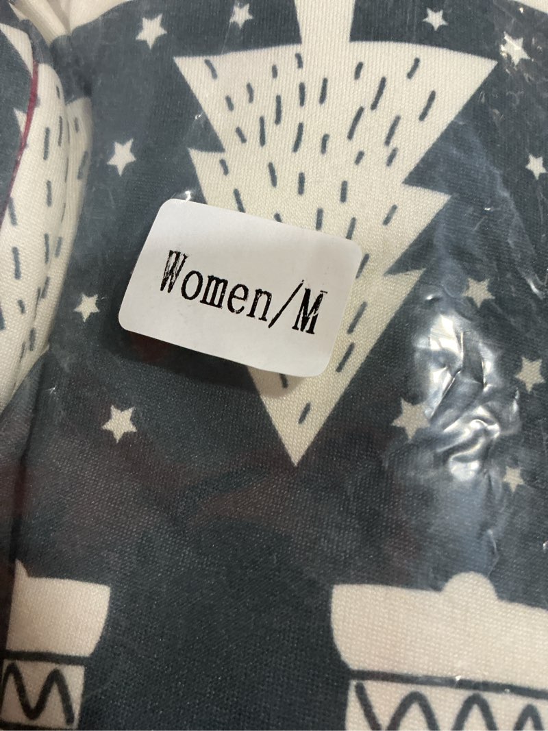 Condition photo showing New/Like New for ANGELGGH Onesie Christmas Family Matching Pajamas Adult Couples Men PJs Hooded Women Novelty One-piece Sleepwear Women Medium Grey Stripe