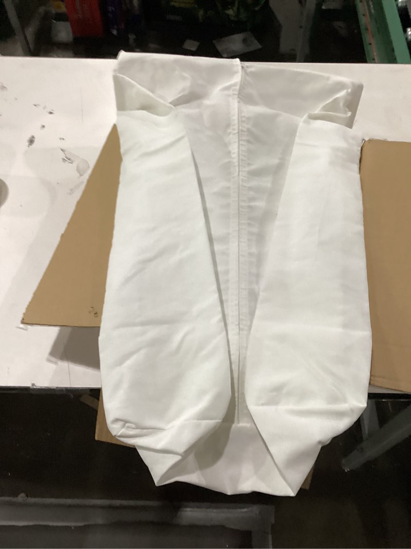 Condition photo showing As Is for Household Essentials 148 Hanging Cotton Canvas Laundry Hamper Bag | White, 6" x 16" x 27" (Length x Width x Height)