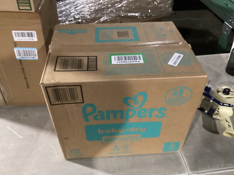 Condition photo showing New/Like New for Pampers Diapers - Baby Dry - Size 3, 210 Count, Absorbent Disposable Infant Diaper (Packaging May Vary) Size 3 210