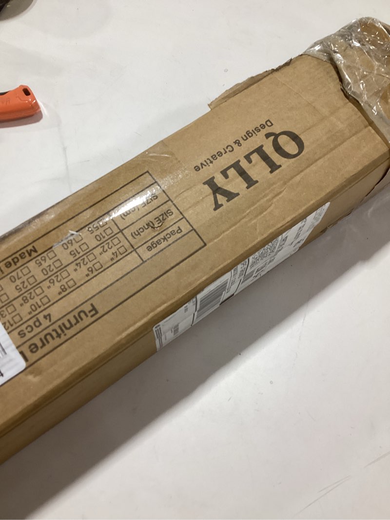 Condition photo showing New/Like New for QLLY 28 inch Adjustable Metal Desk Legs, Office Table Furniture Leg Set, Set of 4 (Black)