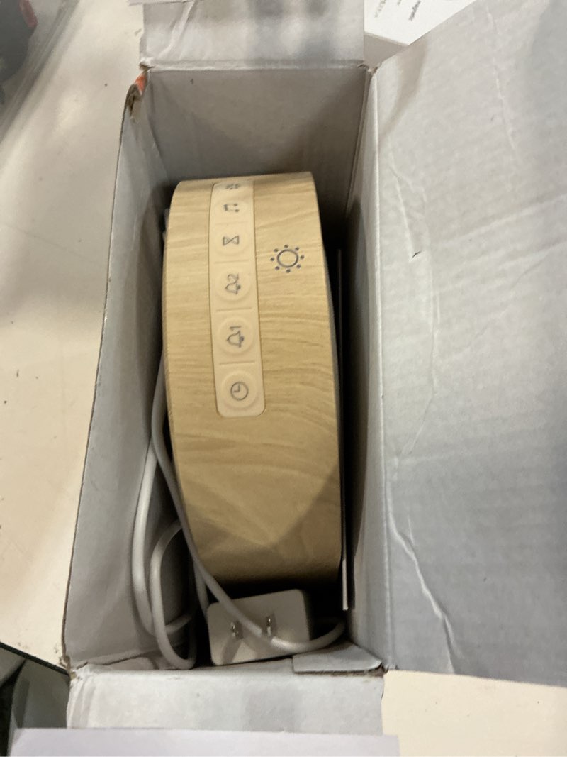Condition photo showing Good Condition for vivilumens gradual sunrise alarm clock & white noise sound machine for better sleep - wood grain design, wake-up light, night light, 10 natural sounds, dual alarms for heavy sleepers