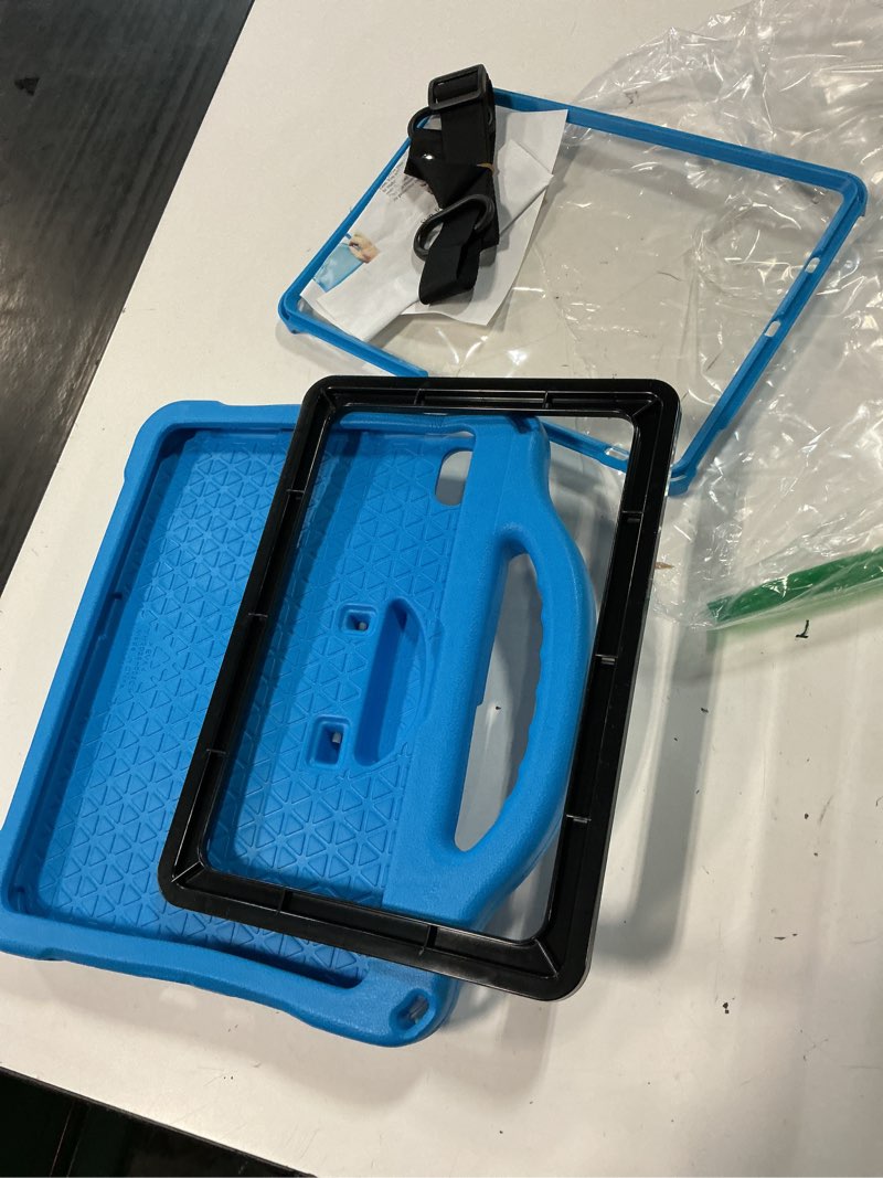 Condition photo showing As Is for dj&rppq kids case for ipad a16 11th generation 2025/ipad 10th generation 2022 with screen protector, shockproof handle stand cover with pencil holder ipad 11th/10th generation case for kids,blue