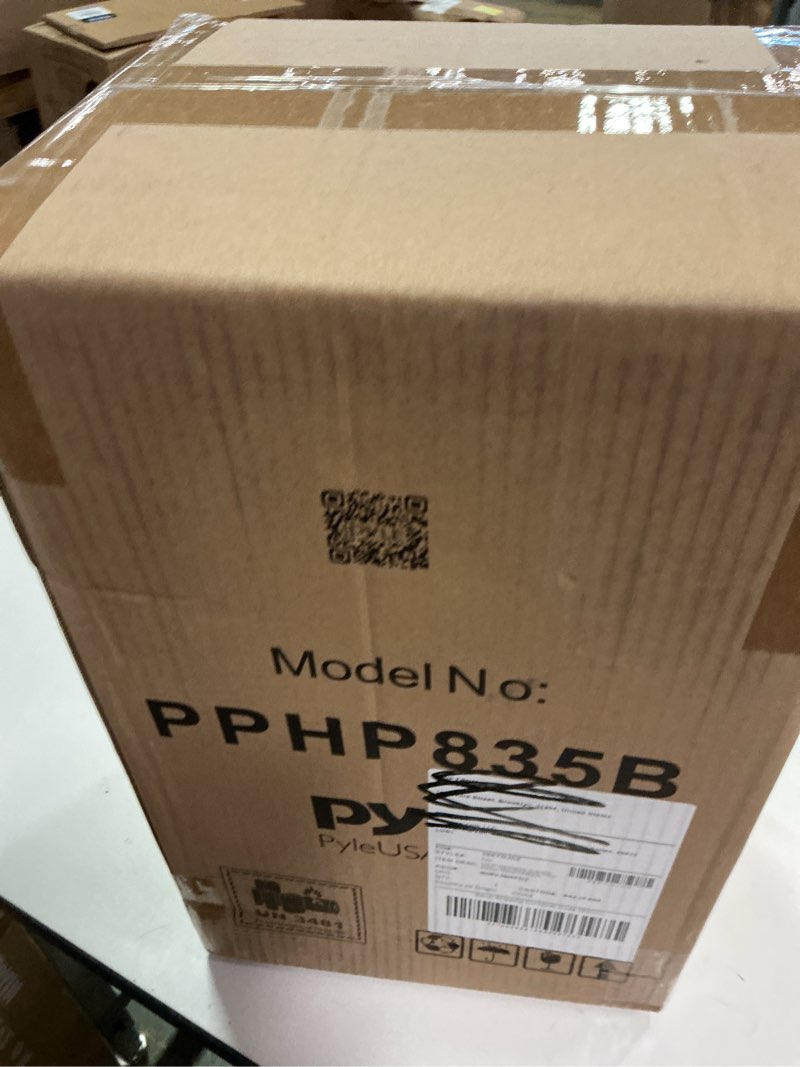 Condition photo showing New/Like New for Pyle Portable Bluetooth PA Speaker System - 300W Rechargeable Outdoor Bluetooth Speaker Portable PA System w/ 8” Subwoofer 1” Tweeter, Microphone In, Party Lights, MP3/USB, Radio, Remote -PPHP835B