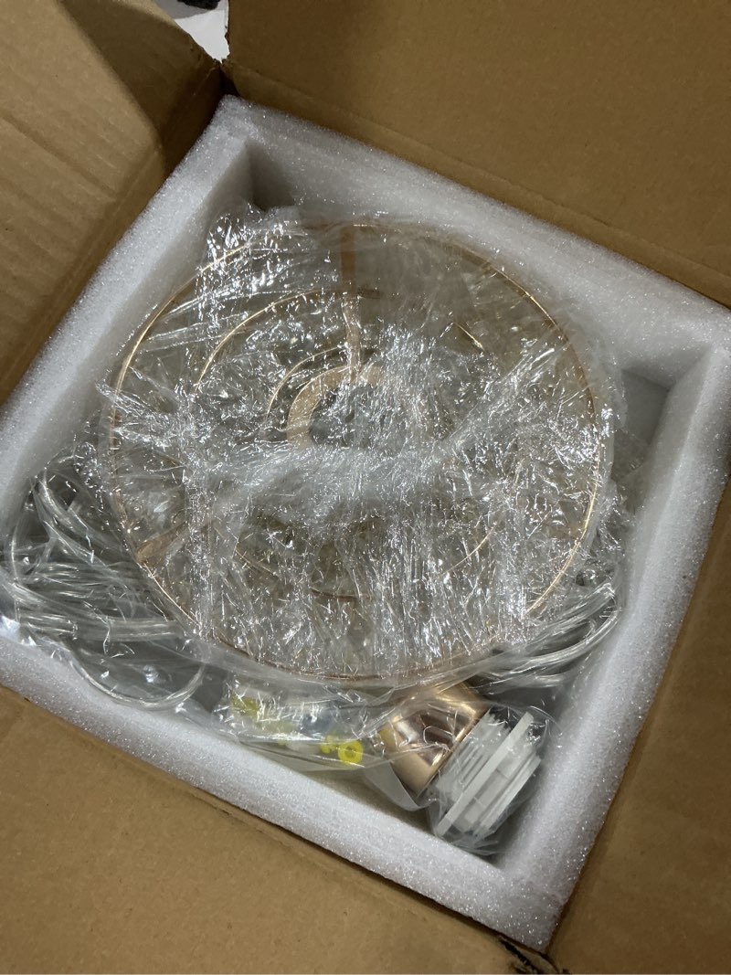 Condition photo showing Good Condition for 8" plug in pendant light corded hanging lights with plug in cord hanging lamp plug in with 16.4 ft cord mini chandelier for bedroom kitchen island hallway bathroom closet (gold) gold-plug in