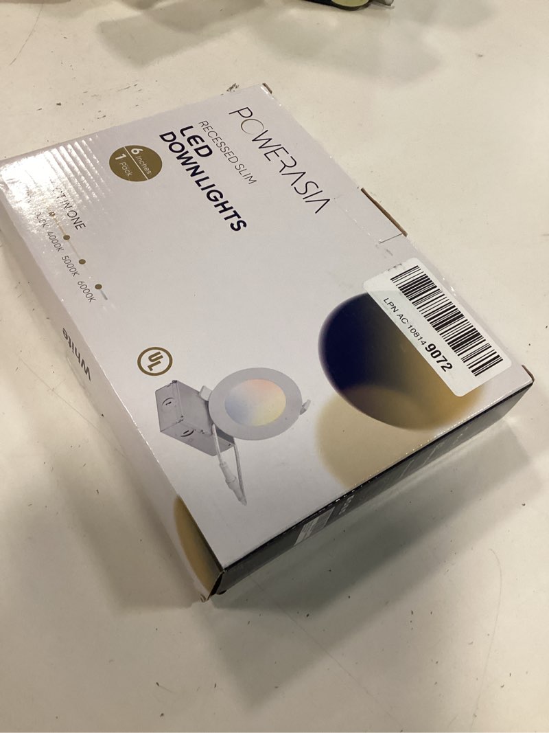 Condition photo showing New/Like New for POWERASIA 1 Pack 6 Inch UL Certified LED Recessed Lighting with Junction Box, 5CCT 2700K-6000K Selec