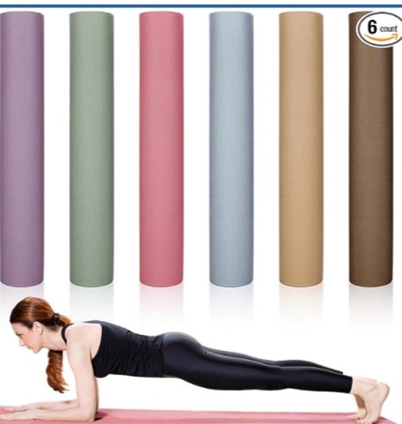 Timgle 6 Pack Yoga Mats Bulk Non Slip Exercise Yoga Mat Thick Anti Slip Tear Resistant Sports Gym for Fitness Stretching Home Workout and Studio