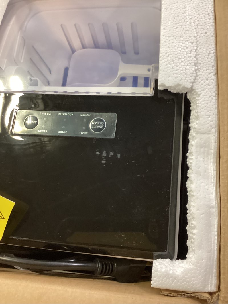 Condition photo showing Good Condition for Similar EUHOMY Countertop Ice Maker Machine with Handle, 26lbs in 24Hrs, 9 Ice Cubes Ready in 6 Mins, Auto-Cleaning Portable Ice Maker with Basket and Scoop, for Home/Kitchen/Camping/RV. (Black) Black 26lbs