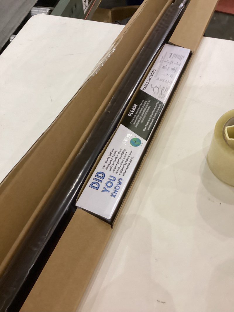 Condition photo showing New/Like New for BlastHome® Non-Adjustable Luxury Curtain Rods for Windows, 1 ¼” Rod Set, 3 1/2 foot Fixed Length, Tuxedo Black Single Rod Tuxedo Black 3 1/2 foot