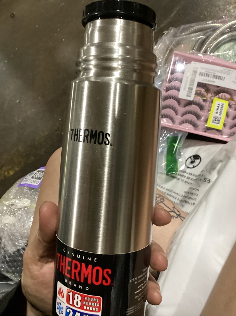 Condition photo showing As Is for thermos vacuum insulated 16 ounce compact stainless steel beverage bottle stainless steel 16 ounces (pack of 1)