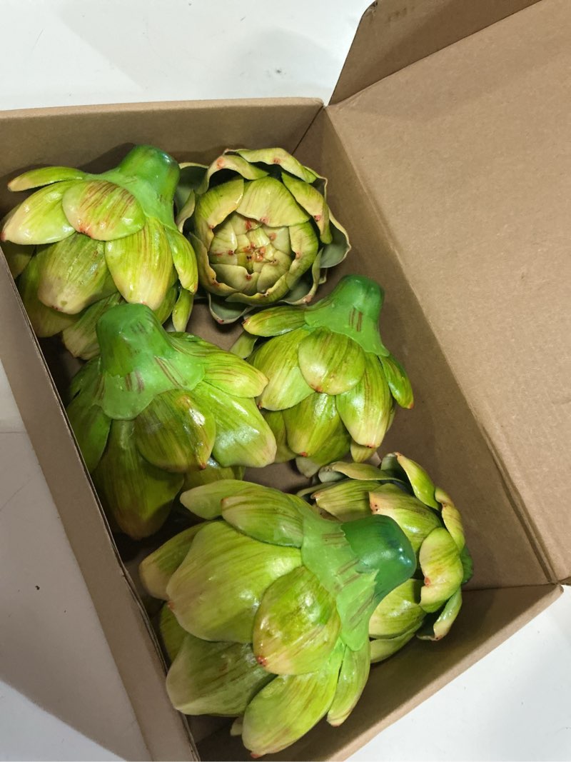 Condition photo showing Good Condition for giftyou 6-pack large artificial artichoke fake vegetables and fruits for kitchen decorations (green)