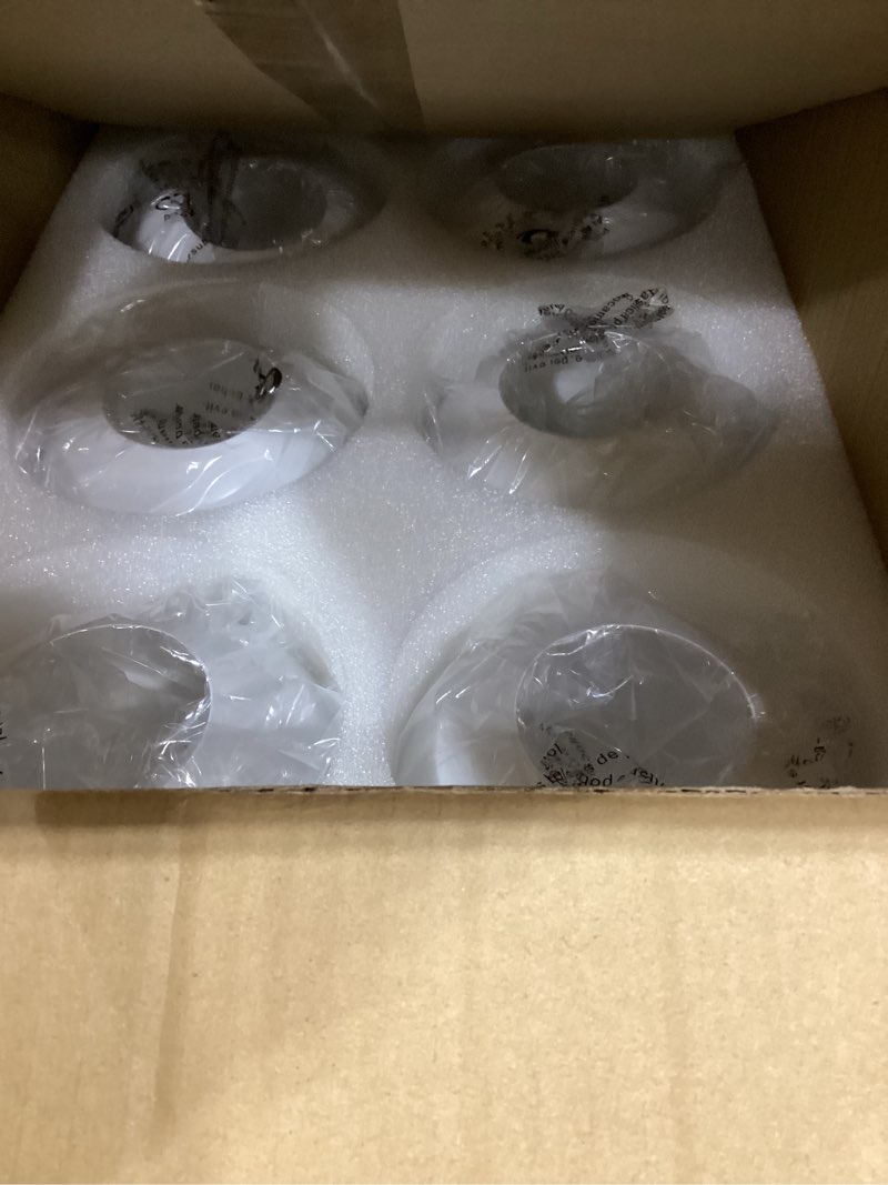Condition photo showing As Is for KCO Lighting Matte Black Sputnik Chandelier Light Fixture Mid Century 6-Light Milk Glass Ball Chandelier Modern Globe Flush Mount Ceiling Light Kitchen Island Dining Lighting Fixture (Black+White) 6-Light(Black+White)