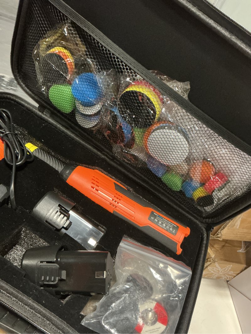 Condition photo showing Good Condition for protmex 1200w dual action car buffer polisher, 6 inch orbital polisher with 6 variable speed 2500-6000rpm, constant power & detachable handle for car detailing, polishing, waxing and scratch removal orange & black