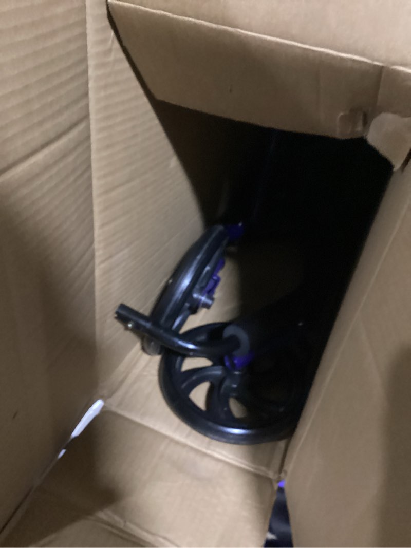 Condition photo showing Good Condition for drive medical rollator walker with seat - stable mobility support - height adjustable - durable steel frame construction - smooth 7.5" wheels - foldable - 350 lb limit - blue
