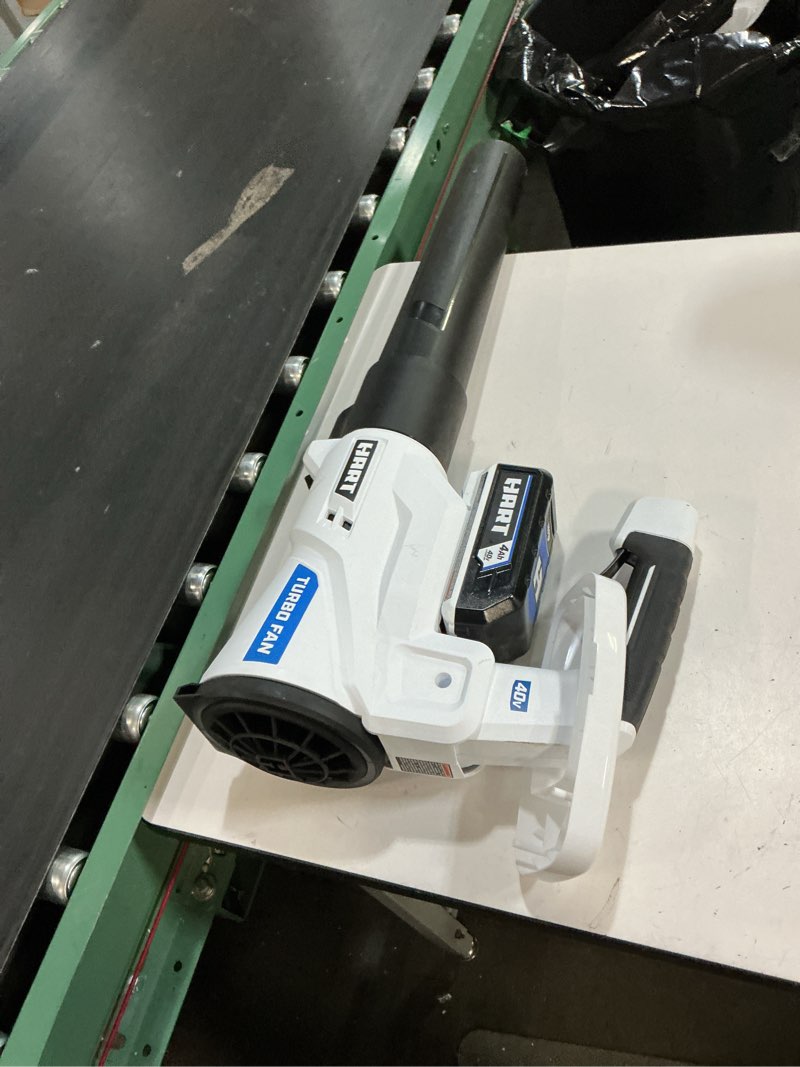 Condition photo showing As Is for 40v 550 cfm 125 mph cordless brushless blower (battery/charge not included),replacement for hart oem