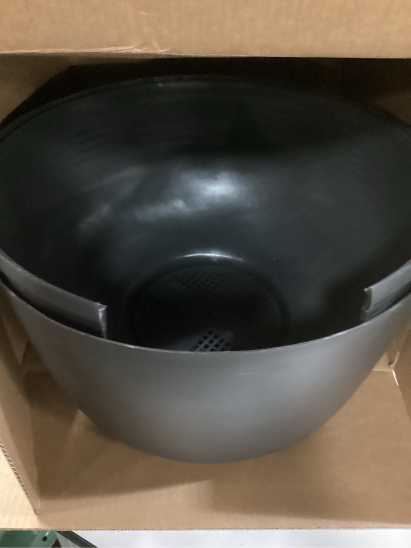 Condition photo showing Good Condition for Good Pet Stuff Hidden Litter Box Planter, Decorative Cat Litter Enclosure with Carbon Filter, Artificial Plant, Easy Clean, Indoor Design, Original Round Style, Base Kit, Black Suede Original Round Base Kit Black Suede