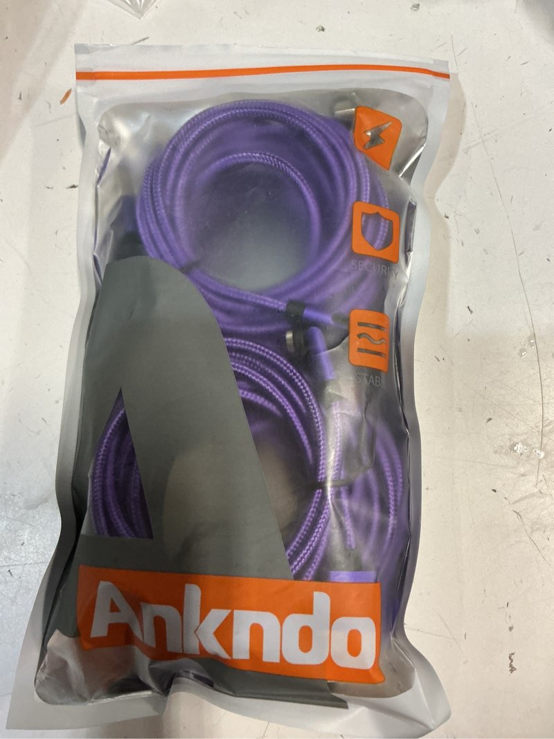 Condition photo showing New/Like New for magnetic charging cable 540° rotating magnetic phone charger [6-pack, 3ft/3ft/3ft/6ft/6ft/10ft] 3 in 1 magnetic charger cable nylon braided magnetic usb cable for i-p/micro usb/type c device-purple purple-1