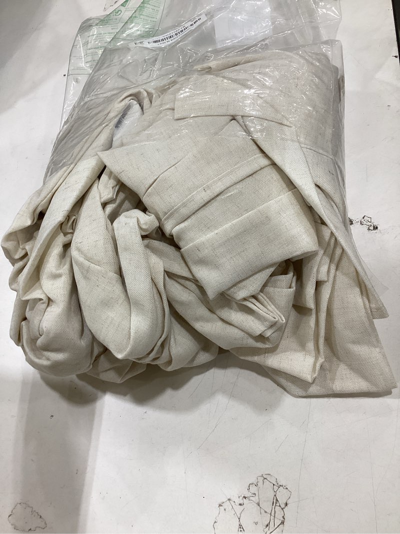 Condition photo showing Good Condition for nicetown natural linen curtains for bedroom, back tab & rod pocket with pleat tab privacy added curtains & drapes with light filtering window treatments for living room, w52 x l95, 2 panels natural 52"w x 95"l (pack of 2)