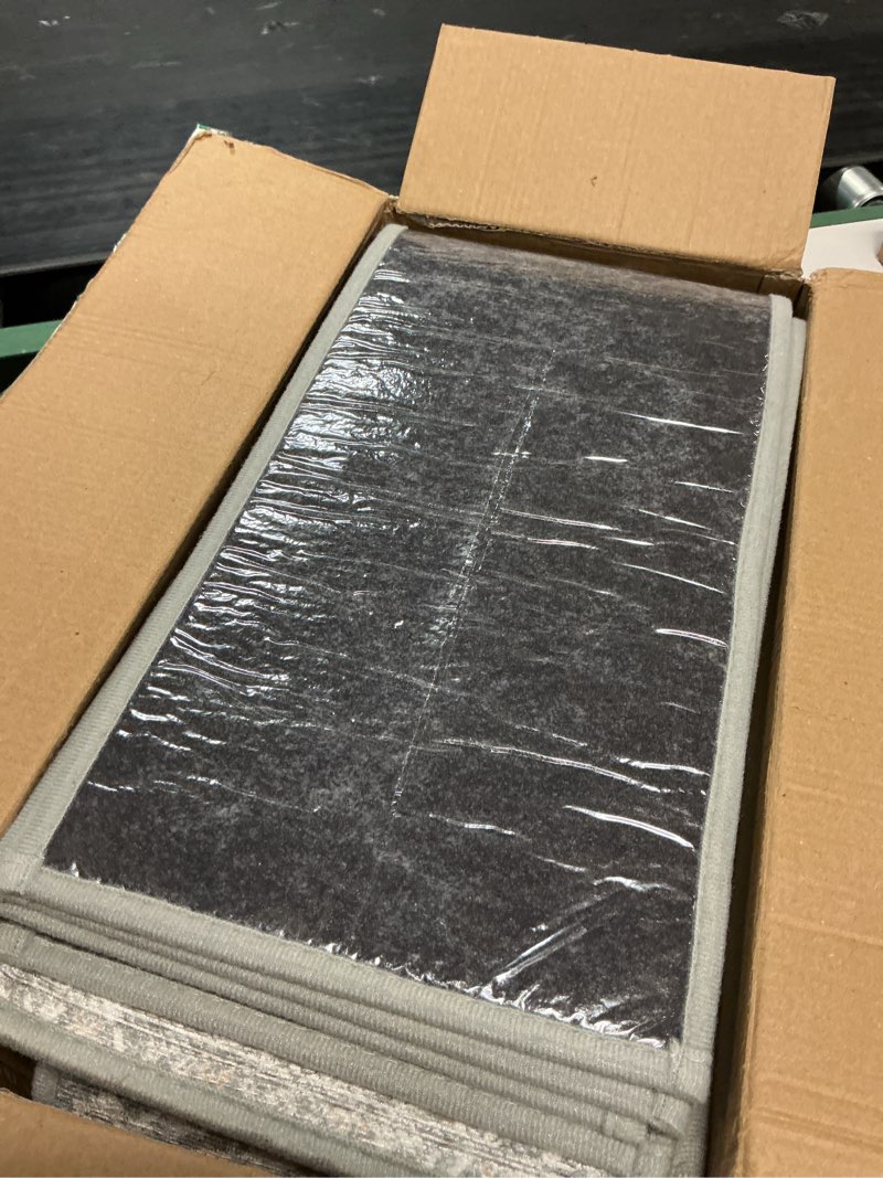 Condition photo showing Good Condition for sarben non slip stair treads for wooden steps 15pcs - 8"x30" indoor safety carpet, edging mats with tpe adhesive backing, pet and elderly friendly stair rugs (taupe) 8" x 30" (rectangle) a. taupe | non slip 15