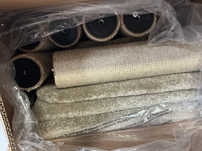 Condition photo showing Good Condition for amazon basics cat tree tower - multi-level climbing activity center for indoor cats & kittens with scratching posts, platform, jute rope, large (45.9"h), beige