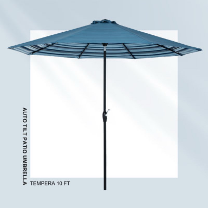 tempera 7.5' outdoor market patio table umbrella with auto tilt and crank, large sun umbrella with sturdy pole&fade resistant canopy, easy to set, apple green apple green 7.5ft