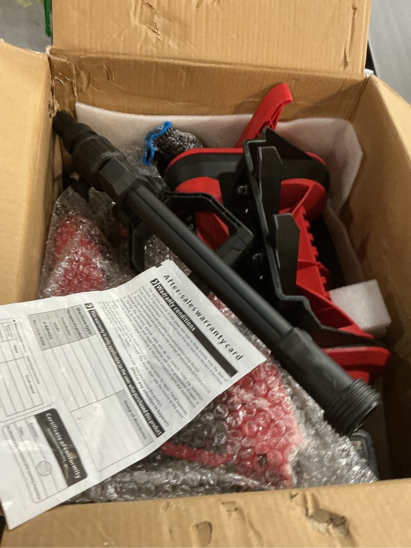 Condition photo showing As Is for Electric Snow Shovel Cordless?20V | 12-Inch | 4-Ah Cordless Snow Blower, Battery Snow Blower with Directional Plate & Adjustable Front Handle( COLOR IS RED NO GREEN)