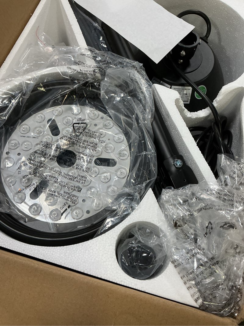Condition photo showing Good Condition for 46" outdoor ceiling fan with lights,plug in hanging,ip65 waterproof(black) | app & remote control,6 speeds,reversible dc motor,3000-6000k dimmable led,perfect for covered patios,gazebos,pergola,porches black 46 inch