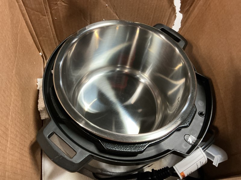 Condition photo showing As Is for Instant Pot Duo 7-in-1 Mini Electric Pressure Cooker, Slow Rice Cooker, Steamer, Sauté, Yogurt Maker, Warmer & Sterilizer, Includes Free App with over 1900 Recipes, Stainless Steel, 3 Quart
