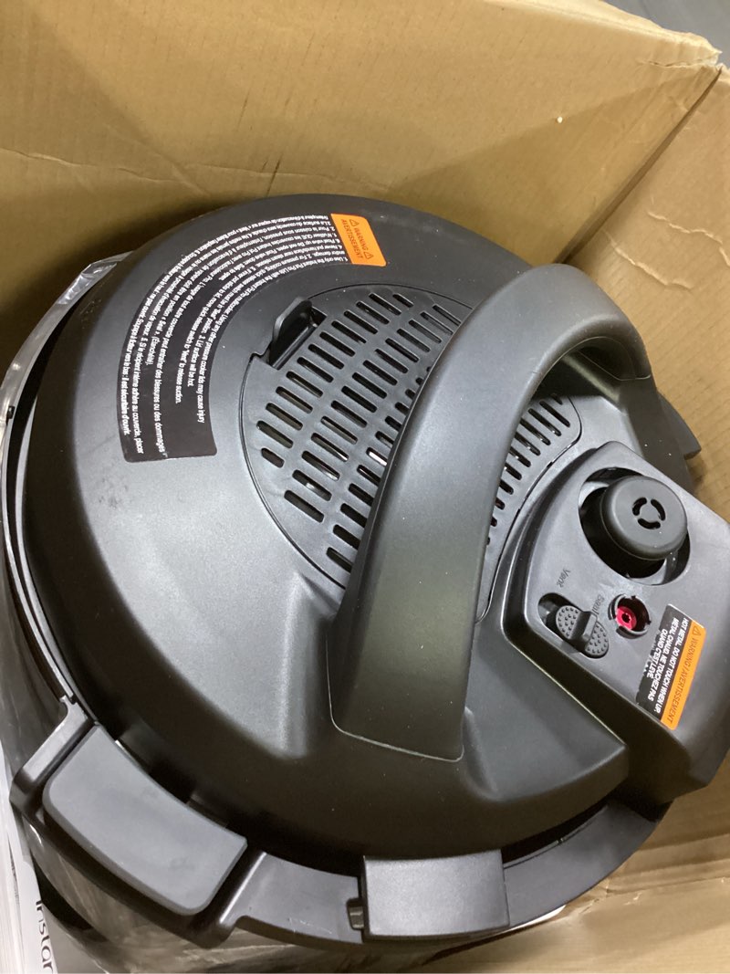 Condition photo showing As Is for Instant Pot Pro (8 QT) 10-in-1 Pressure Cooker, Slow Cooker, Rice/Grain Cooker, Steamer, Sauté, Sous Vide, Yogurt Maker, Sterilizer, and Warmer, Includes App with Over 800 Recipes, Black 8 Quarts