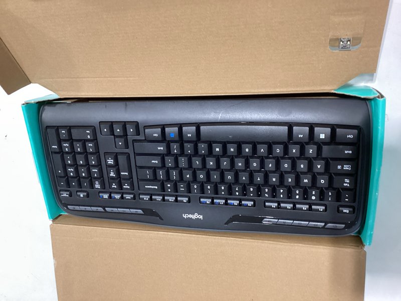 Condition photo showing New/Like New for logitech mk335 quiet wireless keyboard and mouse combo - black/silver keyboard and mouse combo wireless, ambidextrous