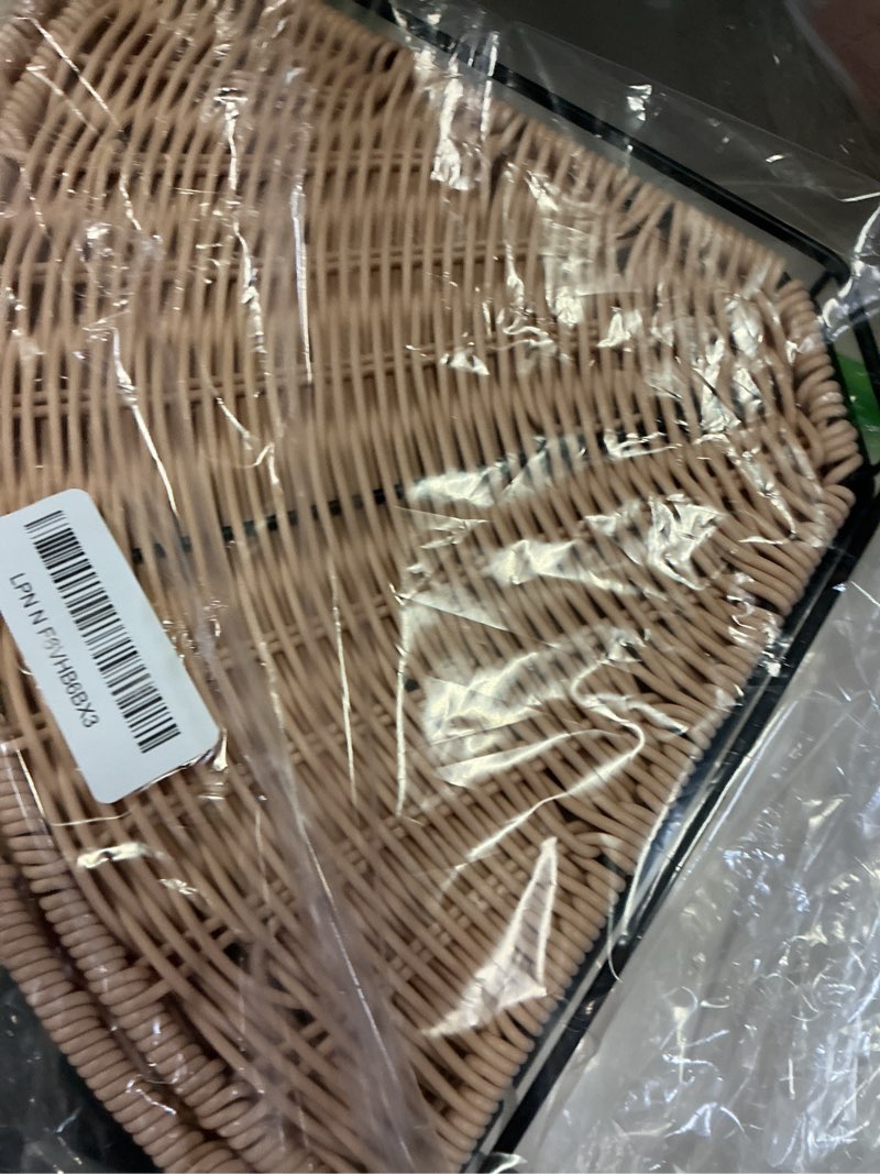 Condition photo showing Good Condition for granny says 2 pack wicker corner shower caddy hanging, shower shelf for inside showers, adhesive shelves for bathroom organizers and storage, bathroom shelves wall mounted for home decor, natural fan-shaped natural