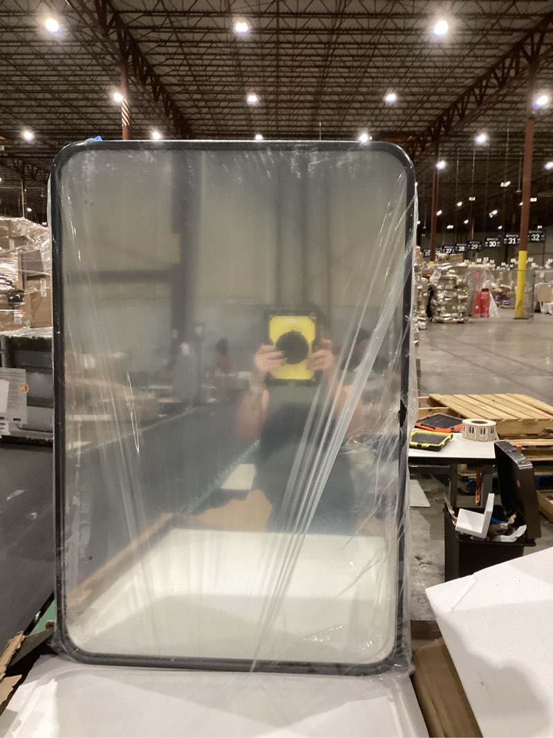 Condition photo showing Good Condition for ushower 2-pack black bathroom mirrors for over sink 24 x 36 inch, metal frame rectangle wall mirror, modern farmhouse vanity mirror, wall mounted matte black 24"lx36"w-2pcs