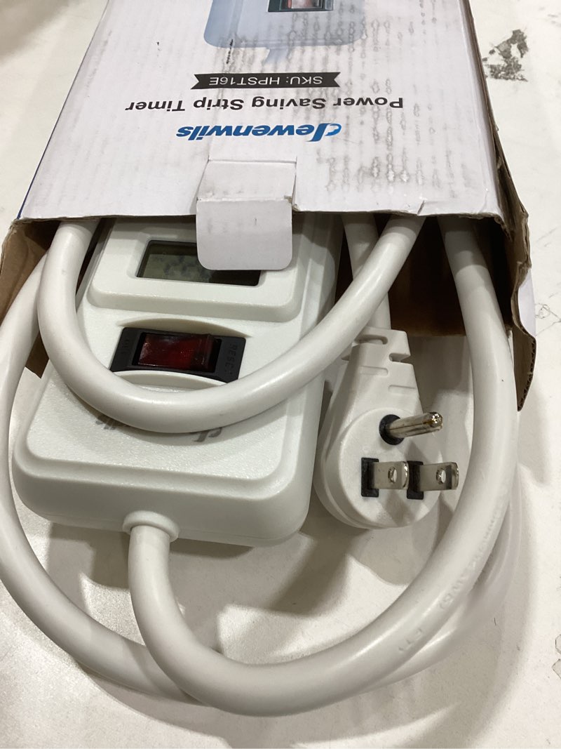 Condition photo showing Good Condition for DEWENWILS 8 Outlet Power Strip with Timer (4 Timed/4 Always On), Indoor Digital Timer Outlet for Reptile Light, Turtle Grow Light, Bearded Dragon Tank, Aquarium, 6ft Flat Plug Cord, 15A, UL Listed