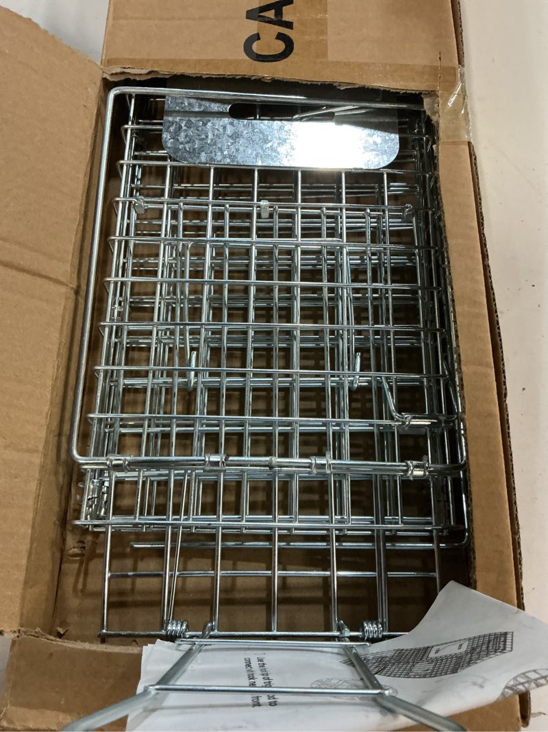 Condition photo showing Good Condition for 24" live animal trap, humane animal trap for stray cats up to 5.5 pounds, raccoons, squirrels, skunks, moles, marmots, armadillos, rabbits, steel folding with pedal trigger